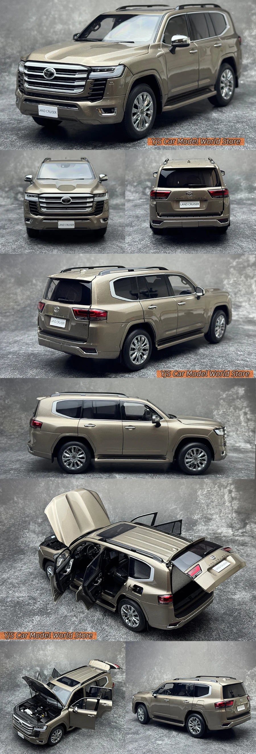 LCD Diecast model 1/18 scale Land Cruiser LC300 ZX SUV Metal car model Static display collection holiday gifts