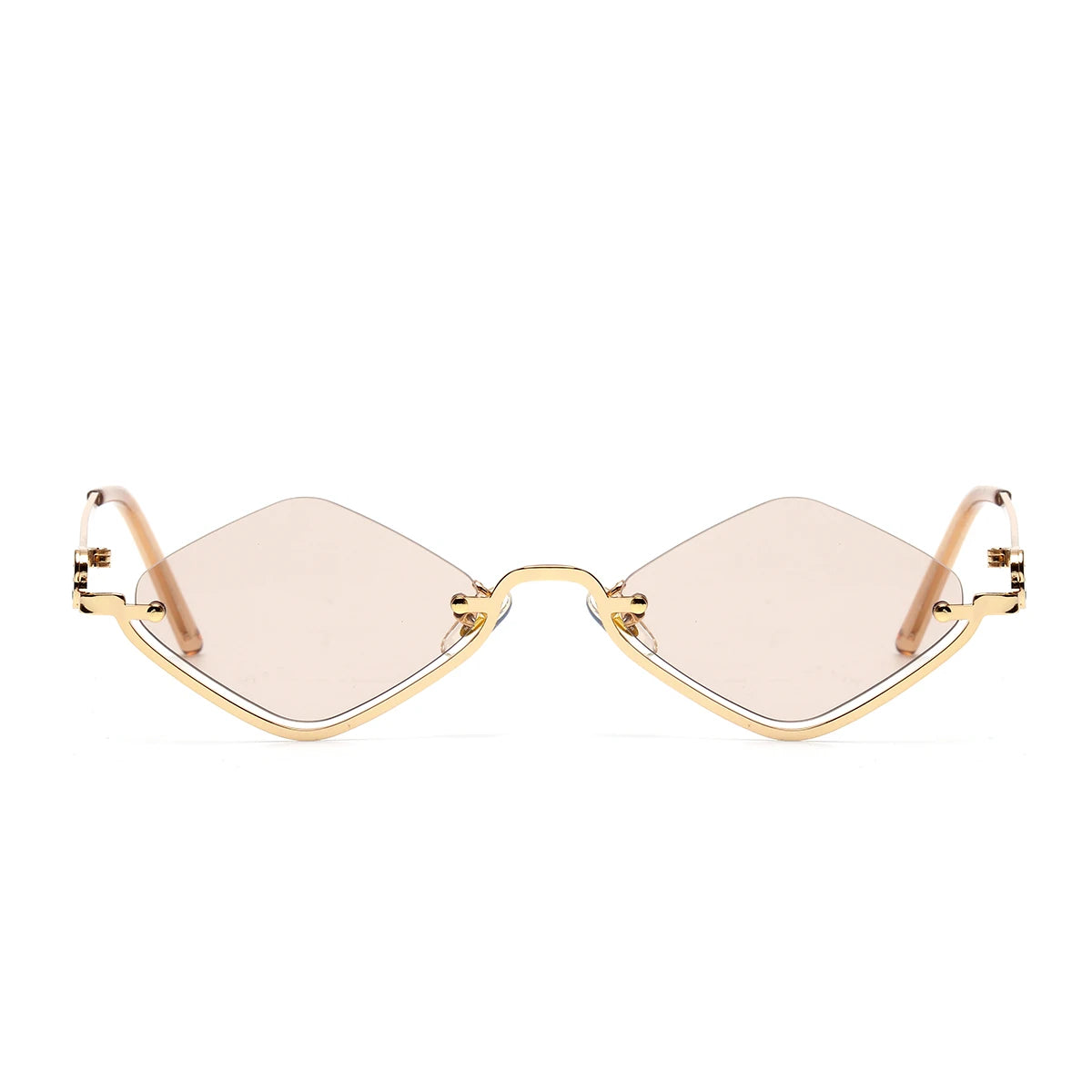 Small Frame Hexagon Sunglasses Women 2026 Luxury Brand Metal Rimless Rhombus Sun Glasses For Female Retro Polygon Eyewear UV400