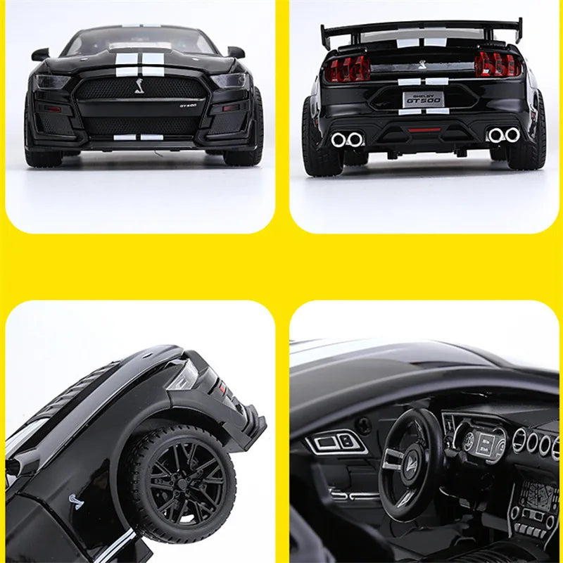 Ford Mustang Shelby GT500  1:18 Alloy Sports Car Model Diecast Metal Racing Car Vehicles Model Sound and Light Toy Gift