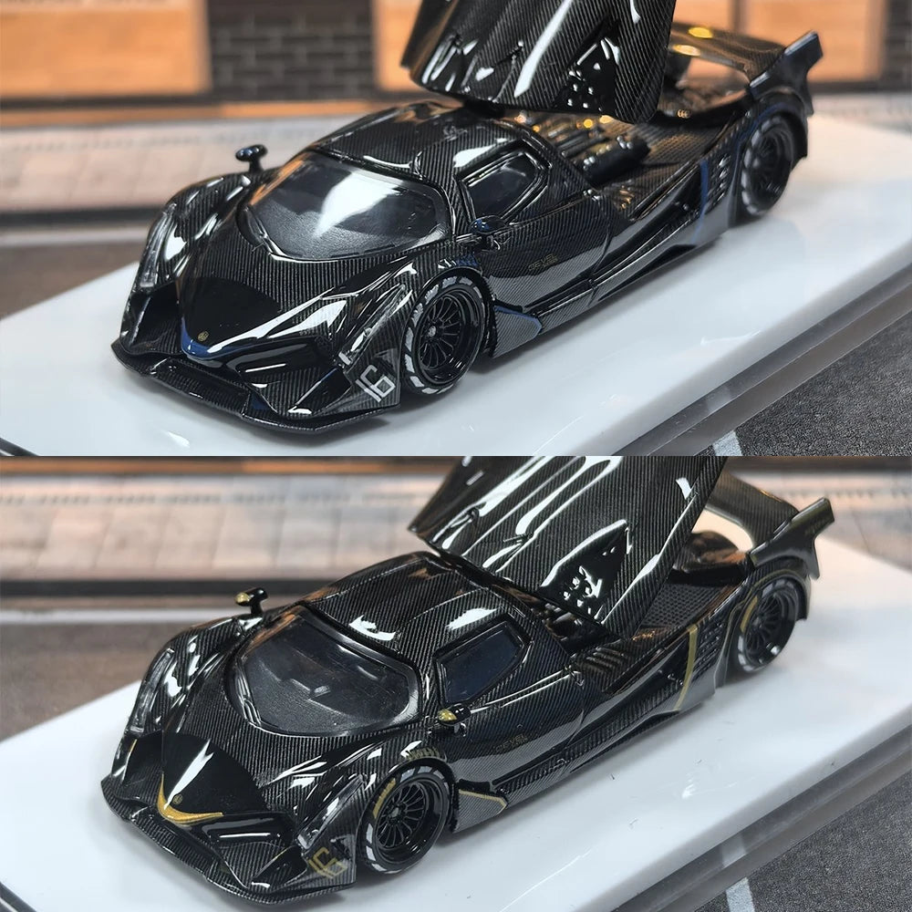 LMF Model 1/64 Devel Sixteen 16 Gold Carbon Fiber Diecast Alloy Car Collection