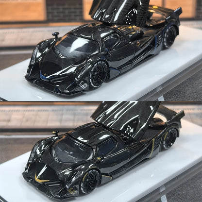 LMF Model 1/64 Devel Sixteen 16 Gold Carbon Fiber Diecast Alloy Car Collection
