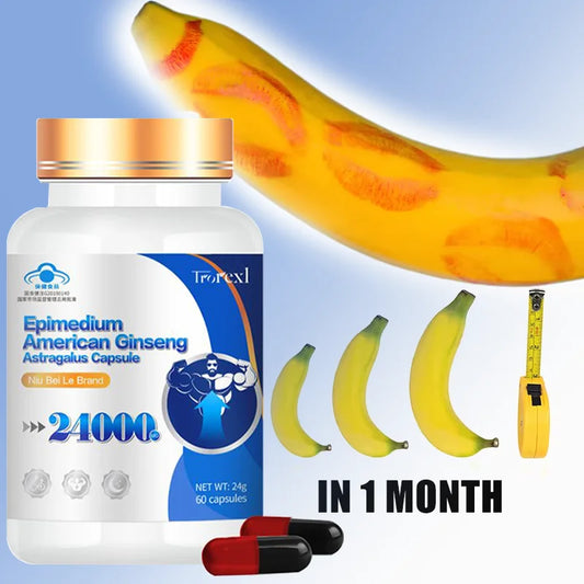 Non-GMo 100% Pure Organic American Ginseng Supplement - 60 Capsules Supports Reproductive Health Natural Energizer Stamina