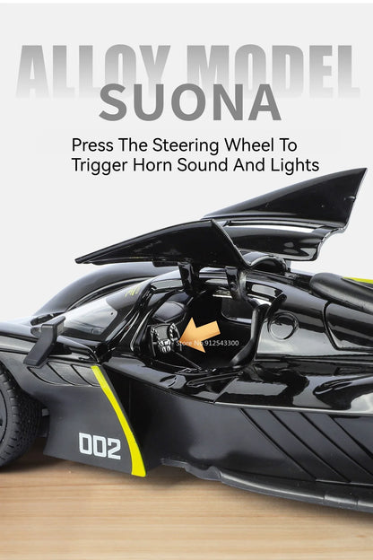 Valkyrie GT-R50 Sports 1:24 Car Model Toy Diecast Alloy Doors Opened Sound Light Supercar Collectible Ornaments Toy Gifts