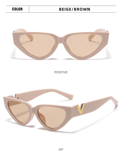 INS Cat Eye Sunglasses Women 2026 Fashion Triangle Vintage Sun Glasses Female Brand Designer Retro Glasses Shades Oculos De Sol