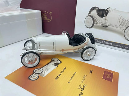 CMC 1:18 Targa Florio 1924 White Simulation Limited Edition All Open Alloy Metal Static Car Model Toy Gift