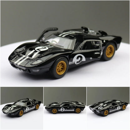 KiNSMART Toy Car Model 1/32 1966 Ford GT40 MKII Racing Rally Alloy Diecast Miniature Vehicle Collection Gift For Children Boy