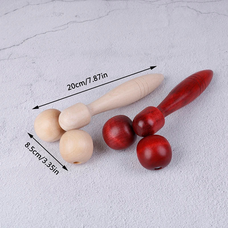Wooden Eye Face Roller Health Care Massager Primary Wood Color Relaxing Neck Chin Slimming Face-lift Massage Tool