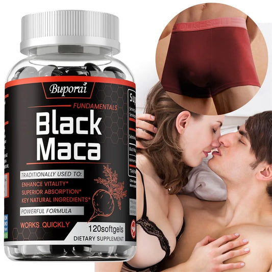 Black Maca Supplement - Increases Muscle Mass, Endurance and Vitality, and Promotes Hormonal Balance, Relieve Fatigue