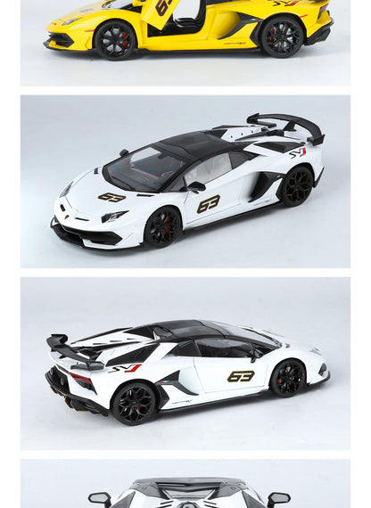 Large 1/18 Aventador SVJ Supercar Model Simulation Interior Details Adult Collection Ornaments