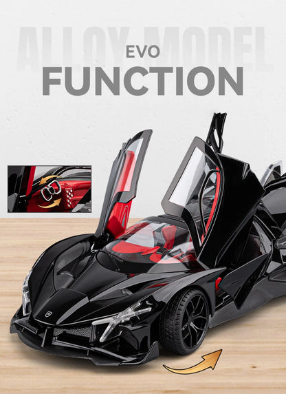 Apollo Project EVO Alloy Sports 1:18 Car Model Diecast Metal Concept Racing Car Vehicle Model Sound and Light Toy Gift