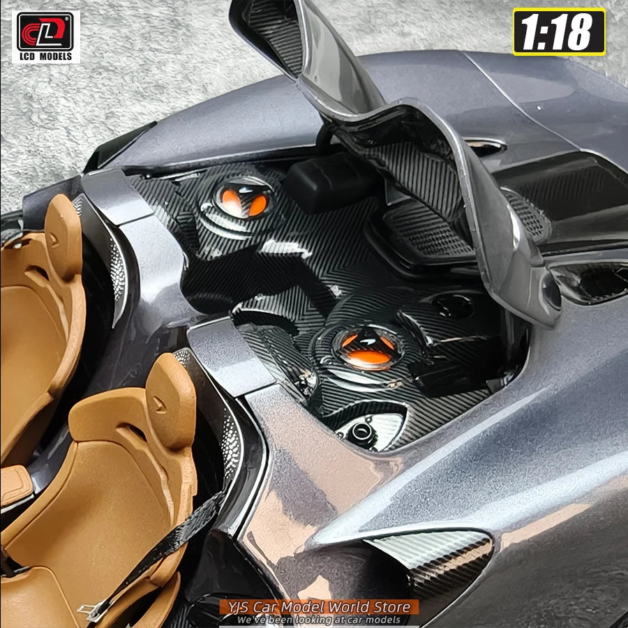 LCD Diecast car model 1:18 McLaren ELVA car model metal static display collection