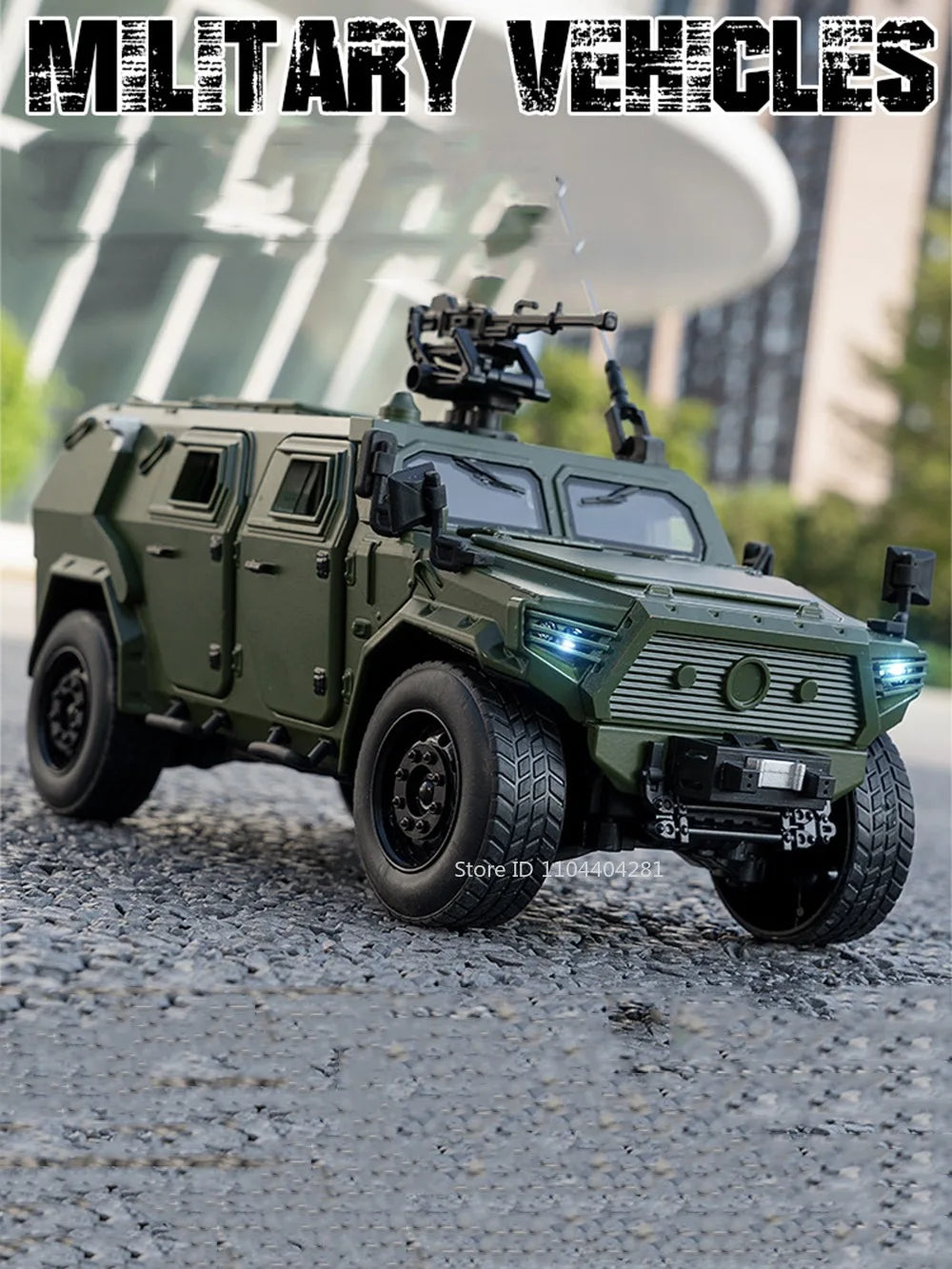 Dongfeng M-Terrain 1:18 Alloy Car Toys Miniature Model Diecast Military Vehicle Sound Light Pull Back Doors Opened Kid Xmas Gift