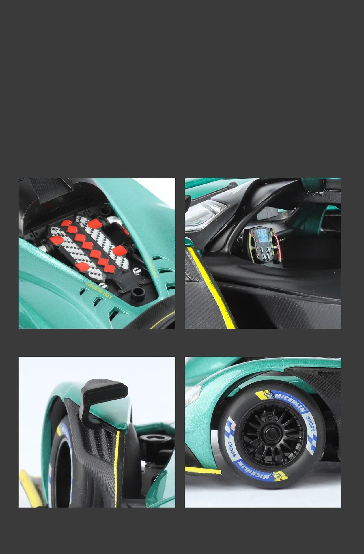 Aston Martin Valkyrie AMR PRO 1:24 Alloy Car Model Sound and Light Pull Back Toy Collectibles Gift