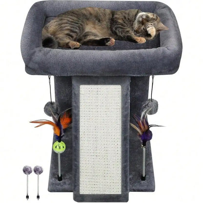 3-In-1 Pet Stairs For Cats & Small Dogs, 6.29 Inch Depth Cat Stairs, Indoor Ladders For High Bed With Soft Plush, 1 Cat Condo Ca