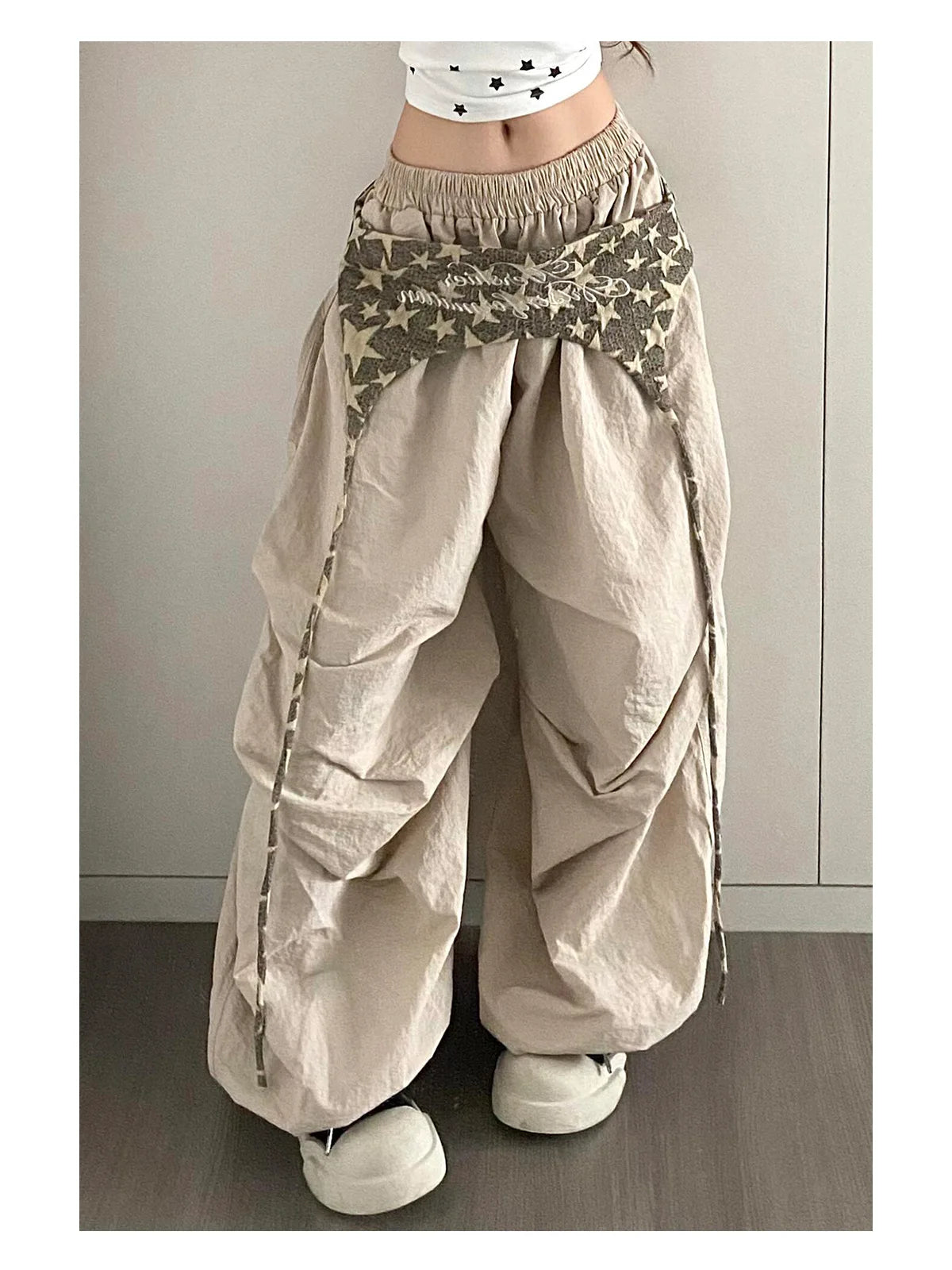 Designer Layering Cargo Pants Women Summer Lightweight Quick-Dry Jazz Dance Trousers Baggy Paratrooper Streetwear Wide Leg Pants