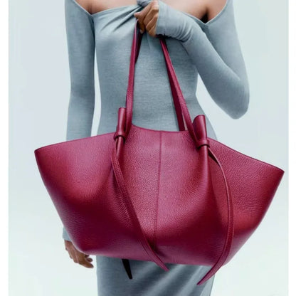 New leather shoulder bag, large capacity commuter women's bag, high-quality handbag, fashionable casual tote bag