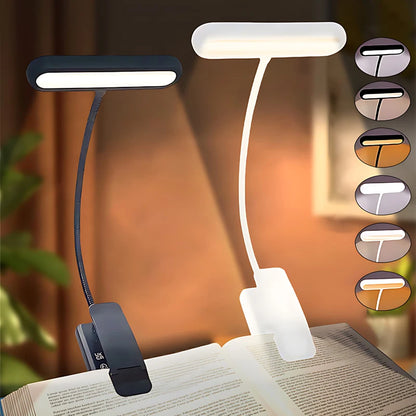 Eye Caring Clip-on Reading Book Light 3 Colors 10 Brightness USB Rechargeable Flexible Easy Clip For Piano Lamp Sheet Music Read