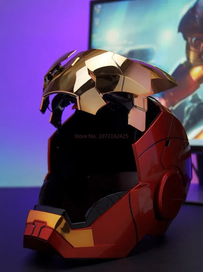 New AutoKing 1/1 Mk5 Iron Man Helmet Cosplay Voice Control Eyes with Light Model Toys for Adult Electric Wearable Gift