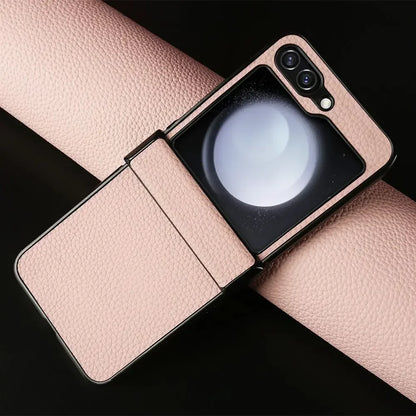 Luxury Hand Crafted Genuine Leather Case For Samsung Galaxy Z flip5 Phone Cover Galaxy Z Flip 3 flip4  Back Shell Coque Capa
