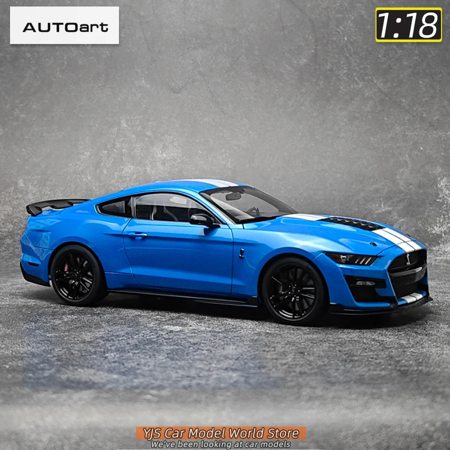 AUTOART New 1/18 scale Ford Mustang Shelby GT500 WHITE SILVER  Sports car model Static display Collection Holiday gift 73097