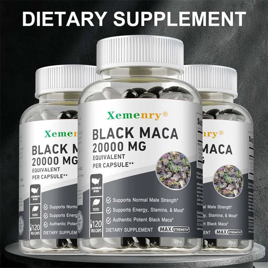 Black Maca Root Supplement - Improves Strength, Endurance and Mood, Enhances Performance and Boosts Energy