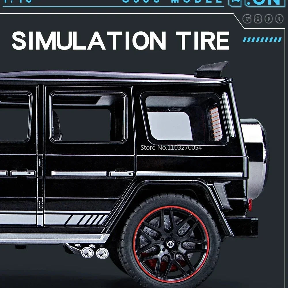 G800 Model Car 1:18 Alloy Diecast Metal Off-Road Vehicles Collection With Sound & Light Toy Cars Gift Series