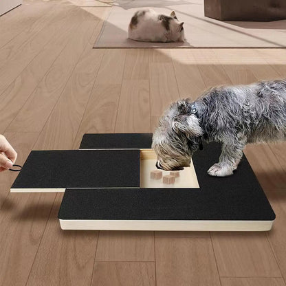 Wooden Dog Nail Scraper - Sandpaper Surface Safe Trimming Sliding Treat Storag, Toy Scratcher,Stress Relief Durable Easy-clean