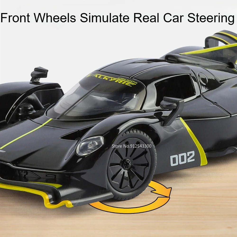 Valkyrie GT-R50 Sports 1:24 Car Model Toy Diecast Alloy Doors Opened Sound Light Supercar Collectible Ornaments Toy Gifts