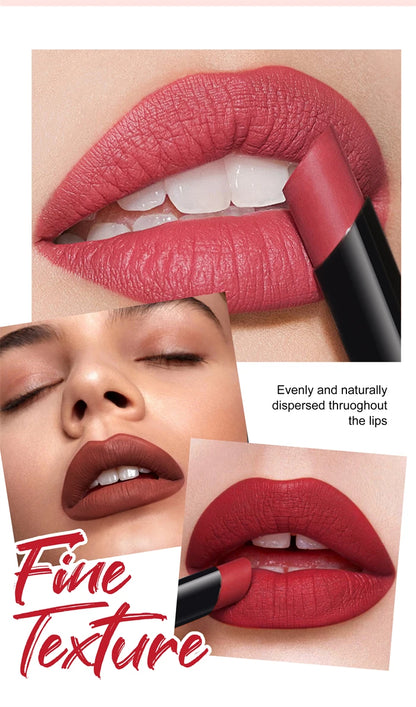 Matte Lipstick Pencil Waterproof Long Lasting Non-Stick Cup Sexy Red Matte Solid Lip Gloss Nude Pink Lipstick Pen Makeup -6 Colors