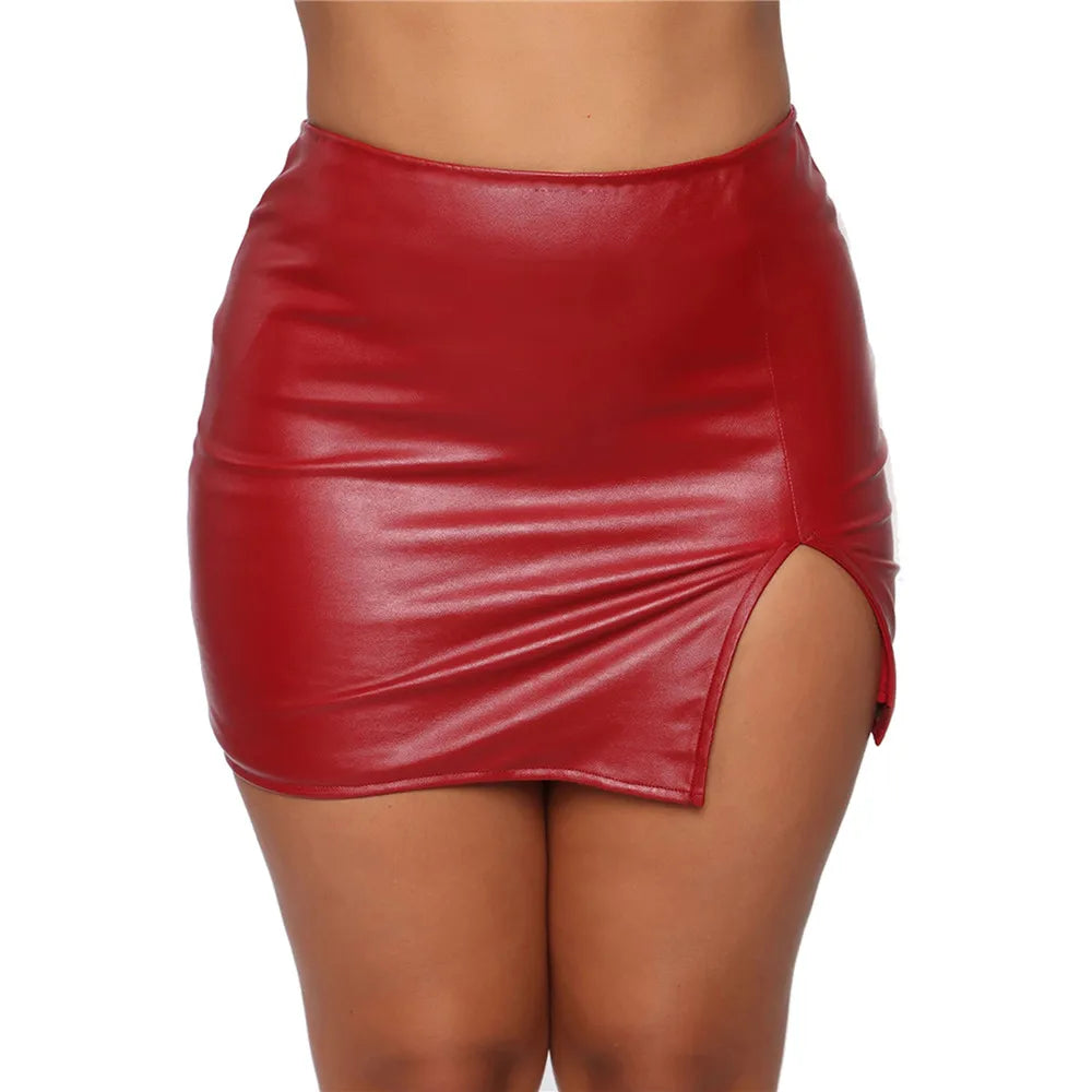 New High Waist Sexy Pencil Skirt Fashion Women Sexy PU Leather Tight Miniskirts Ladies Office Slim Bodycon Skirts Night Clubwear