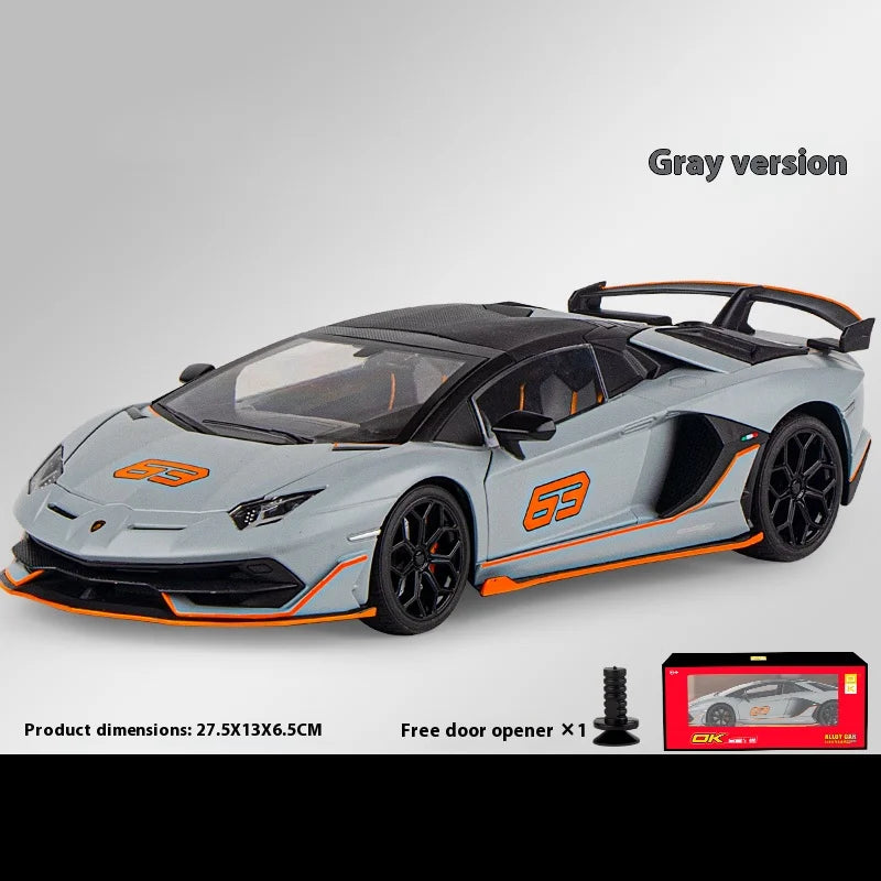 Large 1/18 Aventador SVJ Supercar Model Simulation Interior Details Adult Collection Ornaments