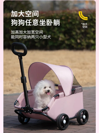 Small Pet Stroller for Dogs Cats Teddy Bears Outdoor Activities Lightweight and Foldable Car Accessories