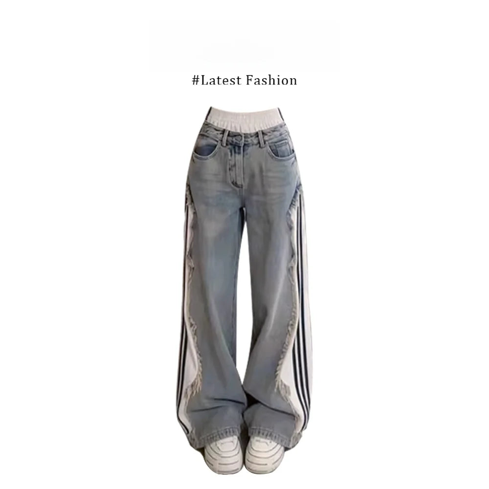 Parkyeon Women's Sleeveless Vest Top Summer Casual Wear with Jeans Set Waist-Cinching Design Comfortable Loose Fit Fashionable
