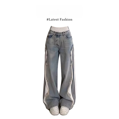 Parkyeon Women's Sleeveless Vest Top Summer Casual Wear with Jeans Set Waist-Cinching Design Comfortable Loose Fit Fashionable