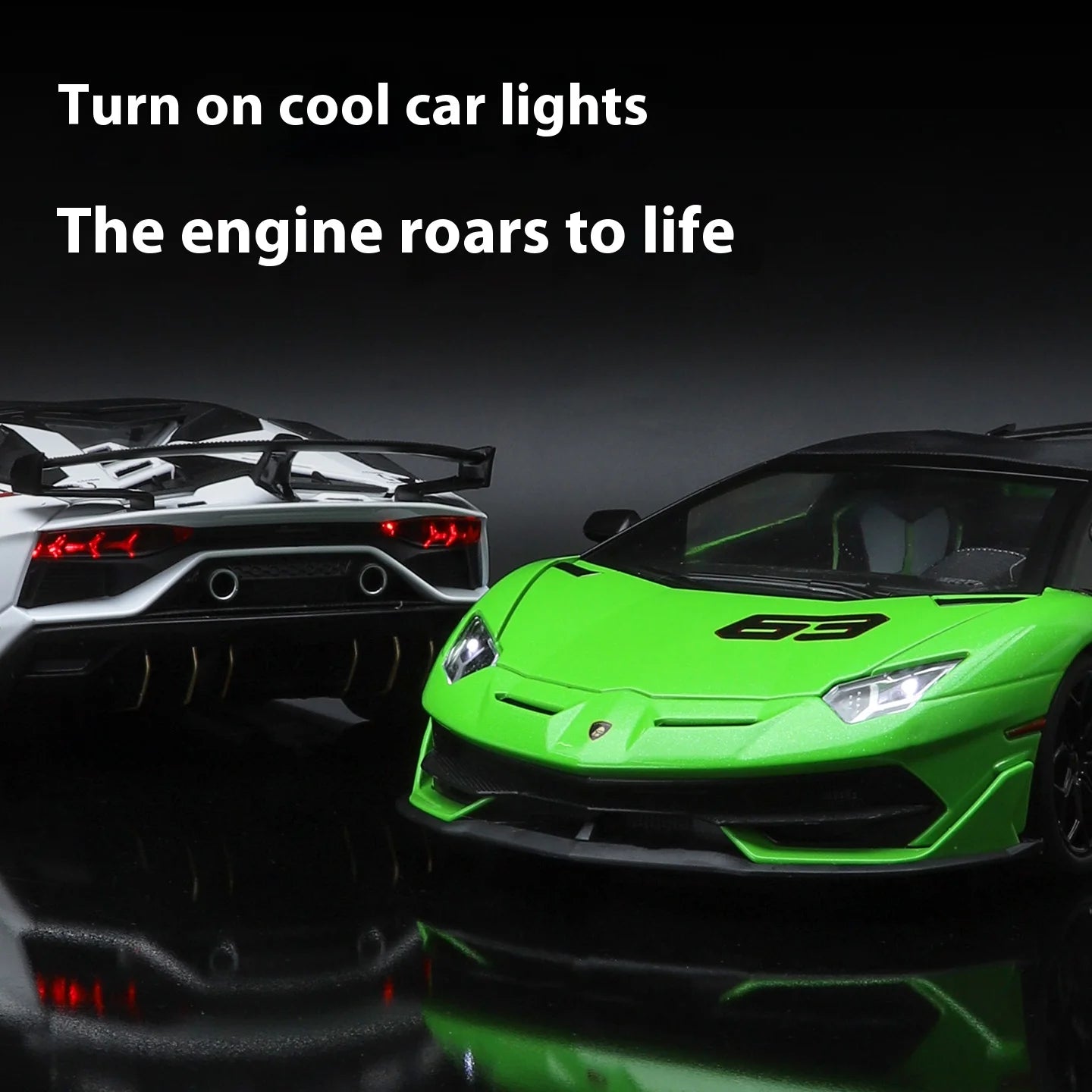 Large 1/18 Aventador SVJ Supercar Model Simulation Interior Details Adult Collection Ornaments