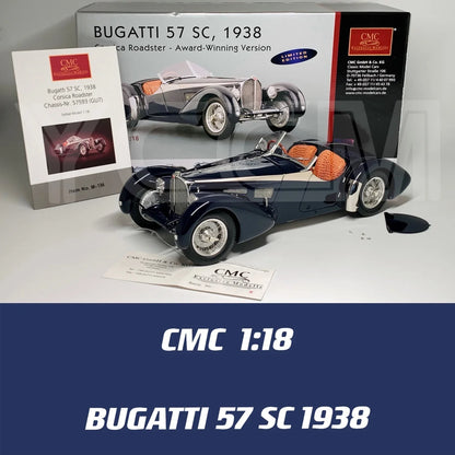 CMC 1:18 57SC 1938 Convertible Simulation Limited Edition All Open Alloy Metal Static Car Model Toy Gift