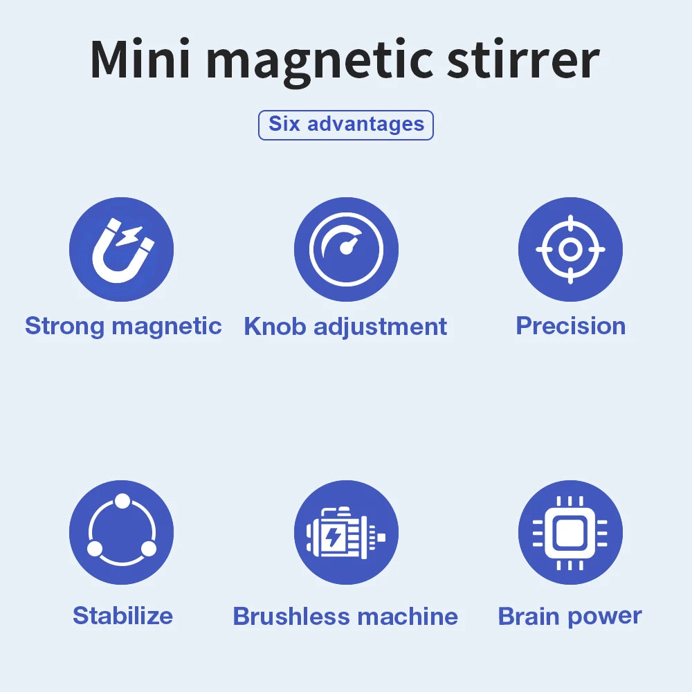 Magnetic Stirrer 1L 300-2000RPM Kitchen / Laboratory Magnetic Mixer Portable Stirrers Machine with Mini Stir Plate Agitator EU Plug