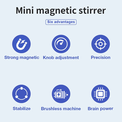 Magnetic Stirrer 1L 300-2000RPM Kitchen / Laboratory Magnetic Mixer Portable Stirrers Machine with Mini Stir Plate Agitator EU Plug