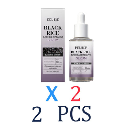 eelhoe Black Rice Exfoliating Serum Gentle Daily Facial Peel with Lactobionic Acid Squalane Hydrating Brightening Essence Glowing Skin