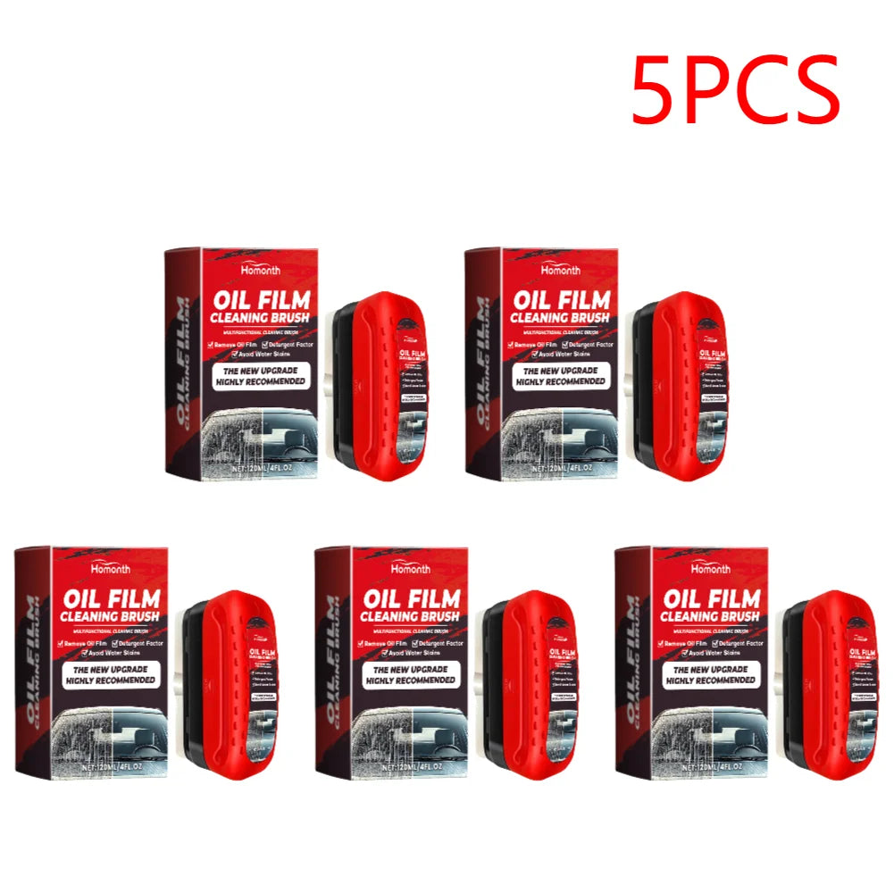 F1204 Car Windshield Oil Film Remover, Windshield Refurbisher, Stain Remover And Cleaning Brush