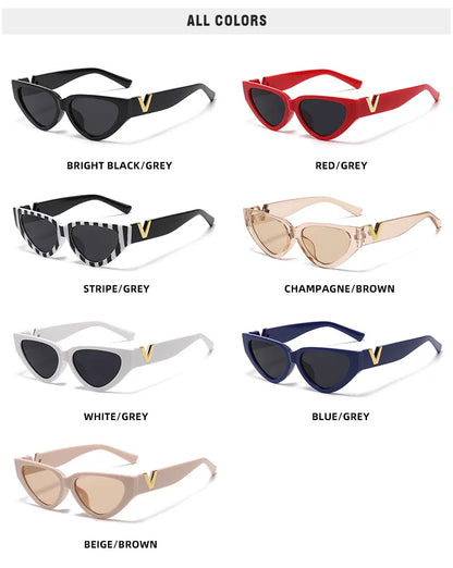 INS Cat Eye Sunglasses Women 2026 Fashion Triangle Vintage Sun Glasses Female Brand Designer Retro Glasses Shades Oculos De Sol