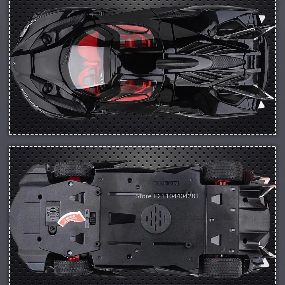 Lambor V12 Apollo EVO 1:18 Model Car Diecast Alloy Car Doors Opened Sound Light Pull Back Miniature Sportscar Collect Decoration