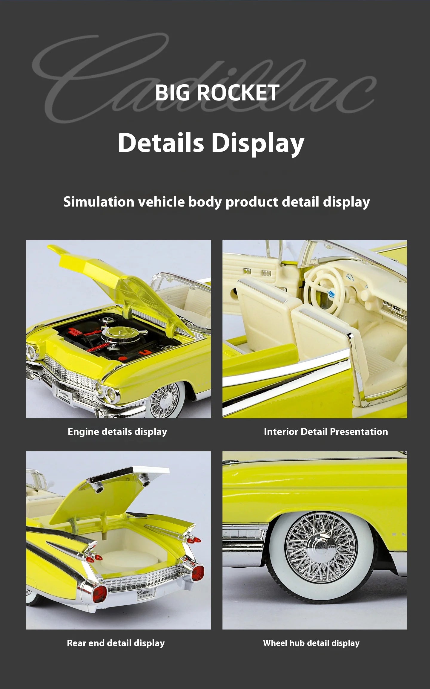 Retro luxury 1:24 convertible sports car alloy model, exquisite desktop ornaments, best collection for car model enthusiasts