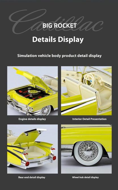 Retro luxury 1:24 convertible sports car alloy model, exquisite desktop ornaments, best collection for car model enthusiasts