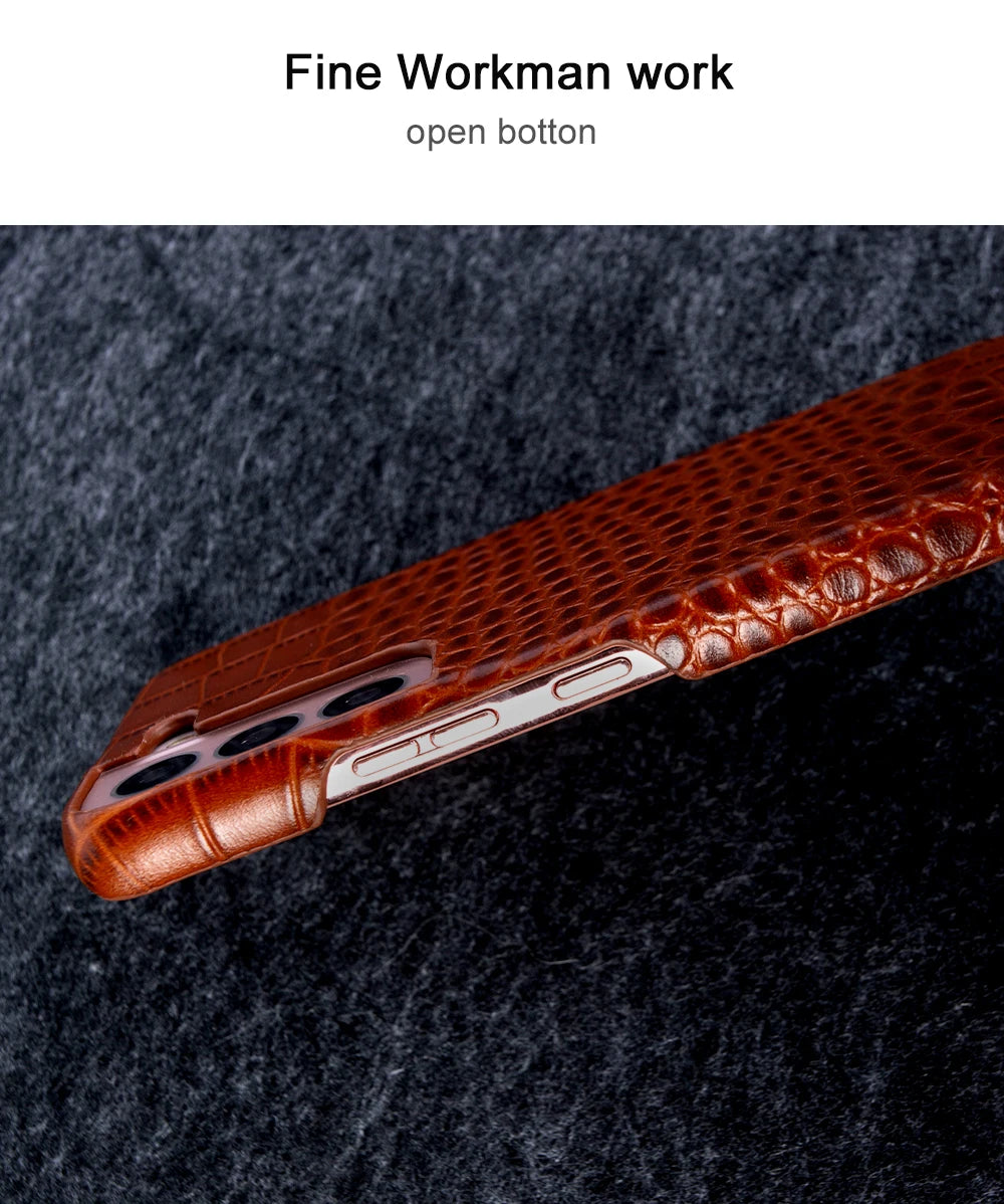 Genuine Leather Case for Samsung Galaxy S22 S23 S21 S20 Ultra Plus S10 Note 20 10 A53 Crocodile Pattern Phone Cover Back Shell