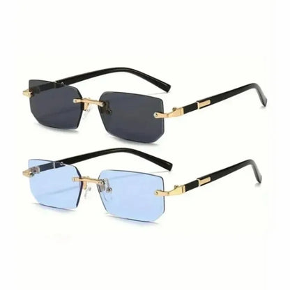 Fashion Punk Square Sunglasses Women Luxury Brand Small Frame Sun Glasses Female Rectangle Metal Mirror Oculos De Sol