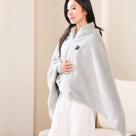 High Quality Wearable USB Electric Heated Blanket 3 Heating Levels Portable Warming Shawl Washable Heating Lap Blanket Winter