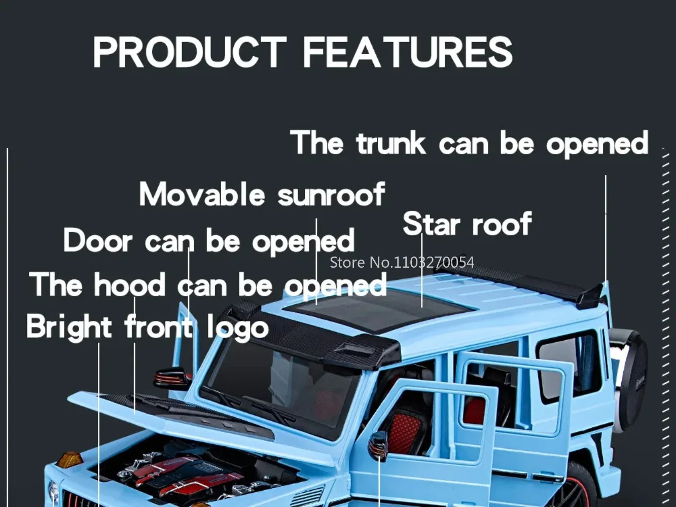G800 Model Car 1:18 Alloy Diecast Metal Off-Road Vehicles Collection With Sound & Light Toy Cars Gift Series