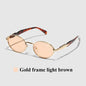 Ruiao 2026 Fashion Oval Sunglasses for Women Luxury Designer Metal Frame UV400 Sun Protection Shades Brand New Arrival Eyewear