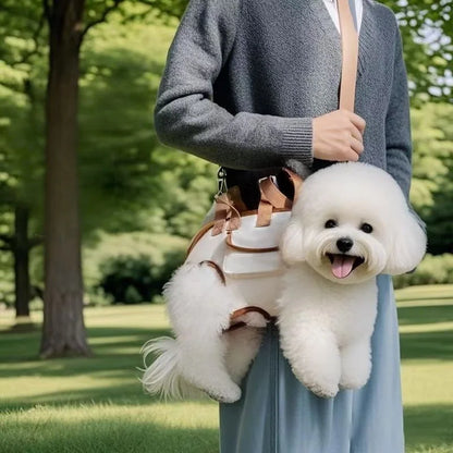 Single shoulder crossbody bag for small and medium dogs, multi-functional pet carrier for walking
